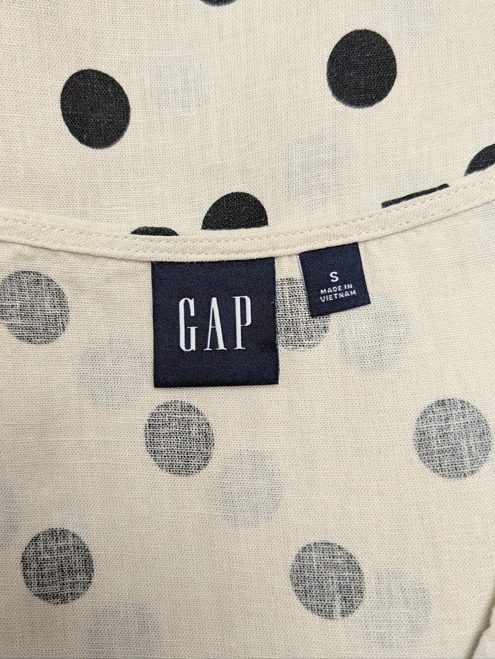 Gap Linen Blend Polka Dot Button Down Dress - Picture 6 of 7